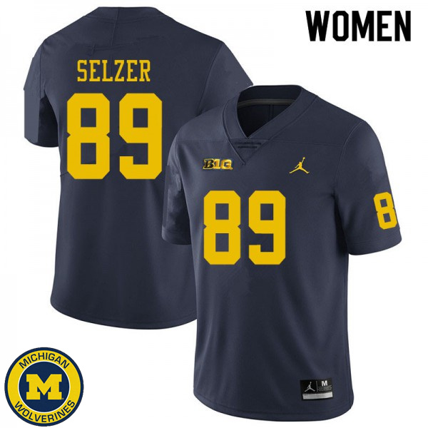 Womens University of Michigan #89 Carter Selzer Navy Alumni Jersey